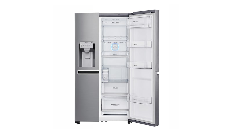 LG Inverter Linear Compressor™ GSL961PZBV American Style Fridge Freezer, 601L, Shiny Steel  - F, GSL961PZBV